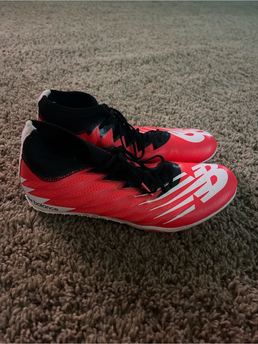 New Balance Women's Red and Black Turf Track Spikes